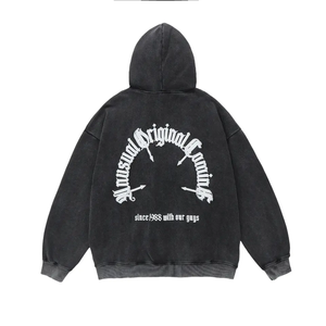 Ustom-Sudadera con capucha para hombre, prenda deportiva masculina ligera con estampado de puff y letras 3D, 100% algodón - Product Image 5