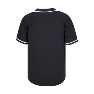 Camiseta de Béisbol Unisex Negra de Manga Corta con Botones al Frente, Absorbente de Humedad, Color Sólido, Corte Regular, para Todas las Temporadas, 100% Algodón - Product Image 4