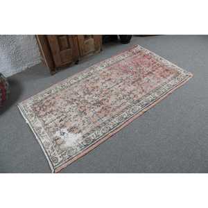 Tapis turc, tapis vintage 3,2x6,2 pieds, tapis persan en laine rouge et bleu - Product Image 2
