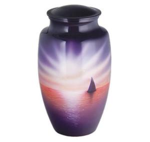 Urna de cremación para adultos Sunset Sail, urna de escena de playa para cenizas humanas, urna de cremación con tema náutico para marineros - Product Image 4