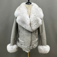 Manteau en cuir de mouton personnalisé populaire pour femmes Outwear veste en peau de mouton avec fourrure de renard