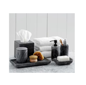 Ensemble de salle de bain en marbre Porte-dentifrice Ensemble d'accessoires de salle de bain Distributeur pour la maison Hôtels Restaurants - Product Image 4