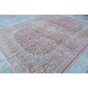 พรมตุรกีวินเทจขนาดใหญ่พิเศษ 9.5x11.8 ฟุต สีแดงน้ำเงิน พรมขนสัตว์สไตล์ตะวันตกเฉียงใต้ - Product Image 3