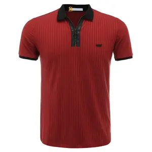 Golf pour hommes personnalisé de haute qualité pour polo avec maillot noir respirant solide contraste de fermeture éclair rouge Logo personnalisé - Product Image 1