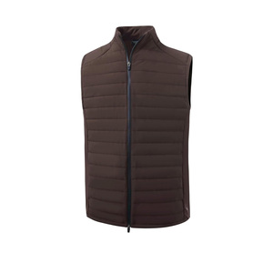 Gilet d'hiver unisexe épais et uni avec fermeture éclair, logo personnalisé, doublure en lin réversible, sans manches, long, avec capuche - Product Image 1