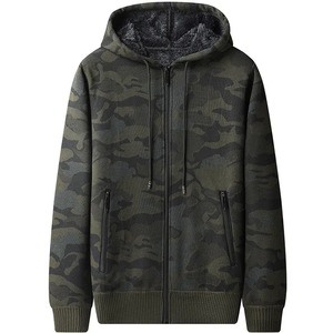 Sweat à capuche zippé pour homme 2024, camouflage, lourd, hiver, doublé en polaire, veste chaude, streetwear décontracté, sweat à capuche pour homme - Product Image 1
