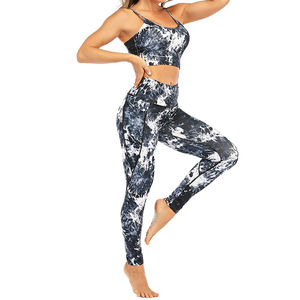 Ensemble de yoga respirant taille haute en deux pièces sur mesure à la vente chaude pour femmes, vêtements de sport sans couture à séchage rapide avec MOQ faible - Product Image 3