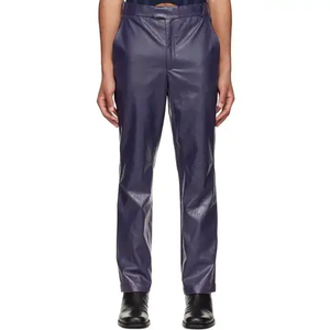 กางเกงลำลองหนังแท้ใช้ได้ทั้งชายและหญิง, กางเกงยืดเอวบางสวมใส่สบายใส่ได้ทุกวัน - Product Image 4