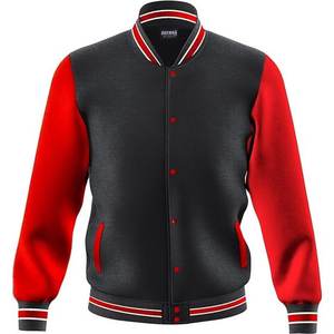 Veste universitaire à la mode pour hommes, décontracté, coupe régulière, blousons bombardiers de baseball Letterman, polaire - Product Image 1