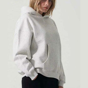 Venta al por mayor superventas ropa de mujer sudaderas con capucha sudaderas de algodón de lana de color sólido de gran tamaño de invierno Casual sudaderas con capucha de las mujeres - Product Image 3