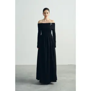 Original Manufacturers Design High Quality Fabric 70% Tencel 30% Wool Sexy Elegant Long Sleeve Dresses Women DEMPSEY DRESS