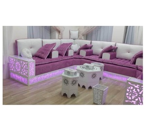 Diseño interior árabe Majlis, diseño clásico moderno, elegante conjunto de sala de estar, asientos de esquina de lujo, diseño que ahorra espacio - Product Image 1