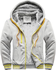 Sudaderas con capucha para hombre con cremallera, chaquetas cálidas de lana con cremallera completa para hombre, abrigos gruesos, chaqueta con capucha forrada de Sherpa de invierno de peso pesado - Product Image 6