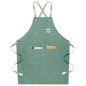 Custom Unisex Canvas Grill <b>Aprons</b> With Pocket Adjustable Durable Bartender <b>Apron</b> <b>Cross</b> <b>Back</b> <b>Apron</b> - Product Image 4
