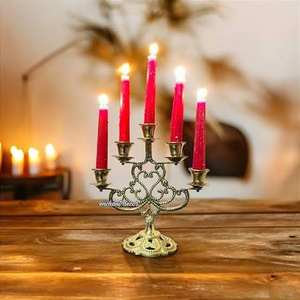 Candelabro de Mesa de 5 Brazos para Decoración del Hogar, para Navidad, Bodas, Cumpleaños, Pascua, Día de San Valentín - Portavelas de Calidad - Product Image 1