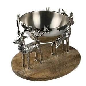 Metal Animal Figurine <b>Reindeer</b> <b>Christmas</b> Decorative Candy Bowl Shelf & Table Decor High Quality Material Used Factory Price - Product Image 1