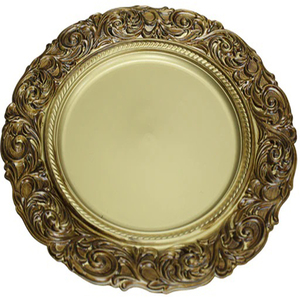 Plaques de chargement décorées, décorations rustiques rondes pour fête de mariage, plaques de chargement métalliques, centres de table - Product Image 5