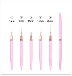 Private Label OEM Pink metallo manico Nailart pennelli <span class=keywords><strong>Neil</strong></span> <span class=keywords><strong>Neil</strong></span> Gel UV Gel Gel Nail Art Brush Kit all'ingrosso - Product Image 4