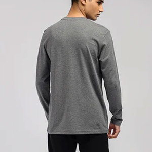 Unisex Tri-Blend <b>Long</b> <b>Sleeve</b> Basic T-<b>Shirt</b> in <b>White</b> Regular Fit Crew Neck T-<b>Shirt</b> - Product Image 4