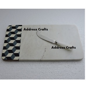 เขียงชีสทรงรีแบบอเมริกัน ขนาด 12 นิ้ว ทำจากหินอ่อน/เหล็ก คุณภาพดี ผลิตด้วยมือจากอินเดีย เป็นมิตรกับสิ่งแวดล้อม รับสั่งทำตามแบบ - Product Image 2