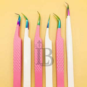 Pince à épiler en gros en acier inoxydable pour extensions de cils volume, outils pour cils à pointe fine, fournisseur de logo personnalisé, vison - Product Image 6