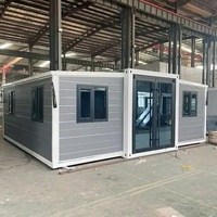 Maison conteneur extensible de 20 pieds, préfabriquée et pliable, avec chambre, design modulaire de luxe pour l'habitation, dotée d'une terrasse et d'un toit