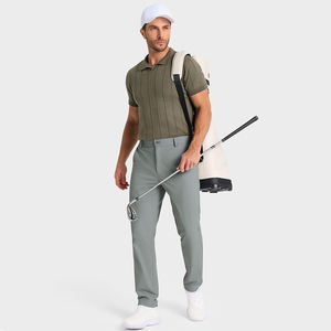 กางเกงกอล์ฟแฟชั่นผู้ชายกางเกงกอล์ฟสำหรับผู้ใหญ่สีเทามีกระดุมปิดและมีซิปด้านหลัง - Product Image 6