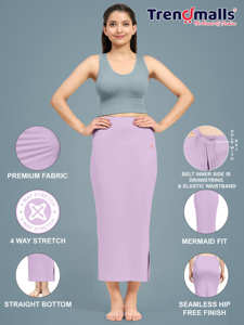 Trendmalls púrpura pálido/Spandex Saree Shaper enagua para mujeres con control medio transpirable y ecológico (P02) - Product Image 2