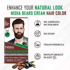 Nisha Coloration de cheveux longue durée sans ammoniaque sans paraben Brun naturel Application rapide de 10 minutes avec couverture grise sans tache - Product Image 5