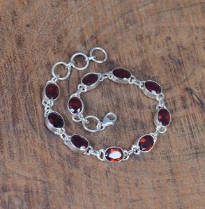 Classical <b>Bracelet</b> Jewelry For <b>Women</b> Silver Boho Style Jewelry 925 Sterling Silver garnet Gemstone Handmade <b>Bracelet</b> Gift Wife - Product Image 3