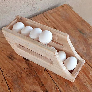 Porte-oeufs en bois rustique fait à la main pour décor de cuisine de ferme et affichage de stockage de Style campagnard Vintage - Product Image 1