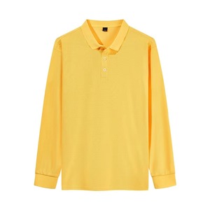Manga larga de hombre con impresión de logotipo personalizado para Polos 100% poliéster liso teñido FZ 2025 - Product Image 1
