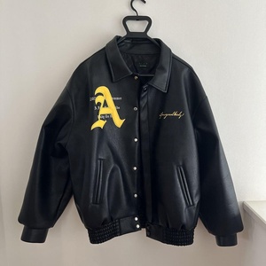 OEM personalizado bordado logotipo Pu cuero motocicleta chaqueta Bomber Letterman Varsity chaqueta para hombres béisbol universitario - Product Image 5