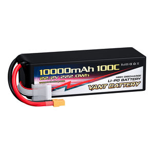 بطارية طائرة بدون طيار VANT Fpv، بطارية ليثيوم بوليمر 6S، 22.2 فولت، 10000 مللي أمبير، 100C، بطاريات ليثيوم بوليمر للطائرات بدون طيار 7-8 بوصة 400-450 مم - Product Image 1