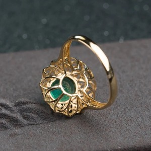 Handmade Vintage Lab Stone Engagement <b>Ring</b> Women 925 Sterling Silver Gold Plated <b>Indian</b> Weddings Wholesale Fine Jewelry - Product Image 3