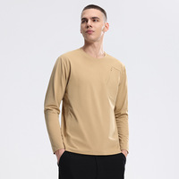 T-shirt de course à manches longues pour hommes T-shirt de gymnastique simple décontracté solide T-shirt de sport à manches longues pour hommes