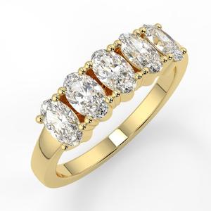 Igi แหวนเพชรที่ปลูกในห้องปฏิบัติการรูปไข่14K แหวนโซลิแทร์สำหรับงานแต่งงานและแหวนหมั้น - Product Image 2