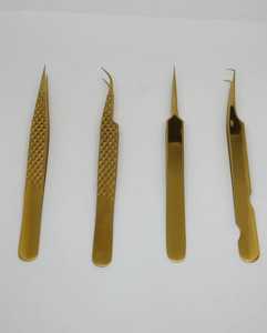 Pinzas Profesionales Antideslizantes y Antimagnéticas para Extensión de Pestañas, Punta de Fibra de Acero Inoxidable, Pinzas de Precisión para Pestañas - Product Image 1