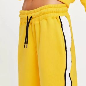 Custom Embroidered Logo French Terry Side Striped Sweatpants Women's Breathe Vintage Wide Leg Pants 100% Cotton Joggers <b>Trousers</b> - Product Image 5