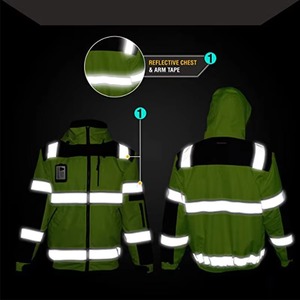 Chaquetas Reflectantes de Seguridad Industriales de Alta Visibilidad con Capucha Impermeable - Product Image 3