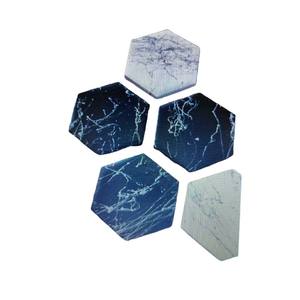 Round <b>Green</b> Resin with Gold Combination Table <b>Coaster</b> and Mats with Two Color Natural Shade - Product Image 5