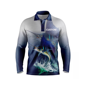 เสื้อโปโลแขนยาวผู้ชาย UPF 50 แห้งเร็ว เสื้อเจอร์ซีย์ตกปลา สกรีนโลโก้ได้ ขายส่ง ไซส์ใหญ่ ขายส่ง เสื้อตกปลาแบบยูนิเซ็กซ์ - Product Image 3