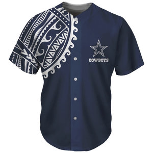 Camisetas Personalizadas con Estampado de Equipos de Fútbol Americano, Ropa de Béisbol de Manga Corta con Botones - Product Image 1