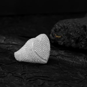 แหวนสี่เหลี่ยมทองคำ10K สุดหรูที่หุ้มด้วยเพชรมอยส์ซอไนต์ประดับเพชรสำหรับผู้ชาย - Product Image 5