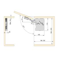 Emuca España Bisagra de Elevación Inteligente Agile Compass 1214215 Blanca de Plástico y Acero para Muebles