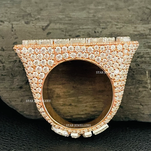 แหวนเงินแท้ VVS Moissanite 925กำหนดได้10K โรสโกลด์ - Product Image 4