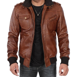 Blouson aviateur en cuir personnalisé avec impression de broderie de logo Hommes Femmes élégant décontracté mode vêtements d'extérieur approvisionnement OEM - Product Image 1