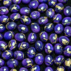 AAA + คุณภาพสูงที่กำหนดขนาดเอง8X10รูปไข่คาโบชอนธรรมชาติสีม่วงทองแดงคิงแมนเทอร์ควอยซ์อัญมณีหลวม kingman Arizona - Product Image 3