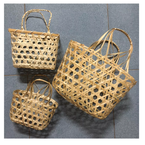 PANIER CADEAU CARRÉ EN BAMBOU POUR PIQUE-NIQUE ET STOCKAGE MATÉRIEL NATUREL DESIGN ÉCO DU VIETNAM - Product Image 6