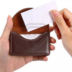 Mini carteras para hombre o mujer, billetera de regalo marrón de cuero 2024, tarjetero, billetera de moda, diseño con servicio OEM - Product Image 5